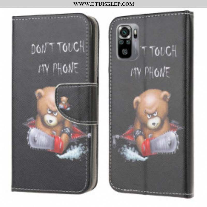 Skórzany Futerał do Xiaomi Redmi Note 10 / 10S Niebezpieczny Niedźwiedź